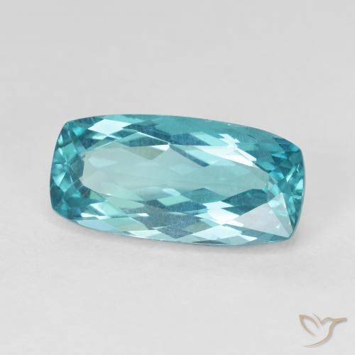 5.63 ct Turquoise Apatite Stone, Natural Apatite in Cushion-Cut Shape for Sale