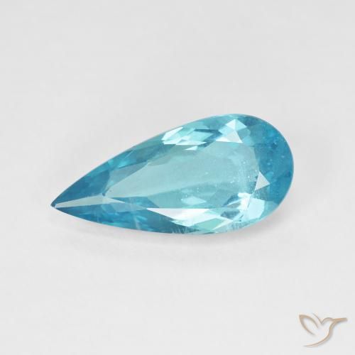 4.81ct Natural Blue Green Apatite, Pear Shape, VVS-VS