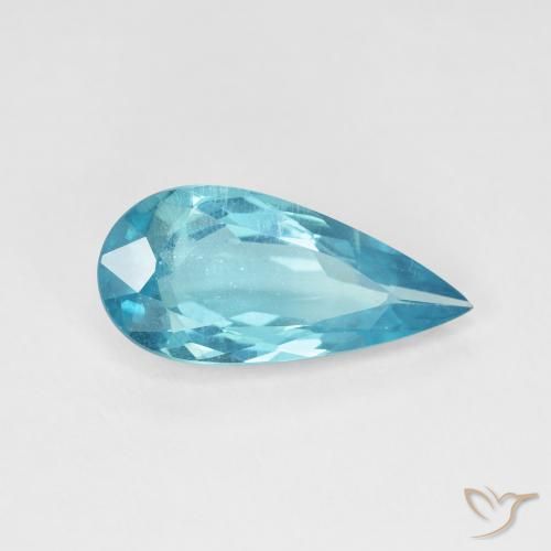 4.81 ct Turquoise Apatite Stone, Natural Apatite in Pear Facet Shape for Sale