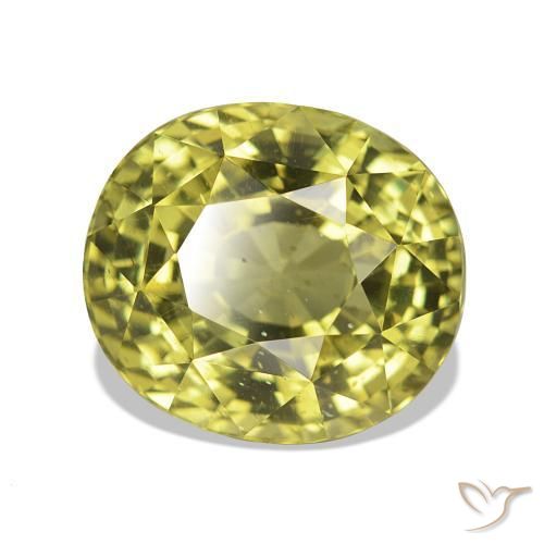 6.24 ct Yellow Apatite Stone, Natural Apatite in Oval Facet Shape for Sale