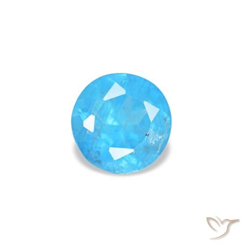 0.19ct Intense Azure Blue Apatite, Round, VS
