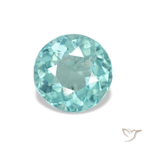 0.95 ct Turquoise Apatite Gemstone, Apatite Gem in Round Facet Shape for Sale.