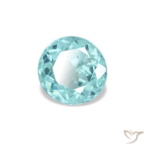 0.41 ct Turquoise Apatite Stone, Natural Apatite in Round Facet Shape for Sale