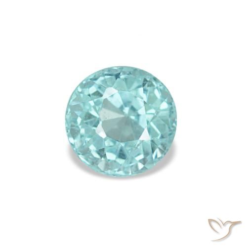0.33 ct Turquoise Apatite Gemstone, Apatite Gem in Round Facet Shape for Sale.