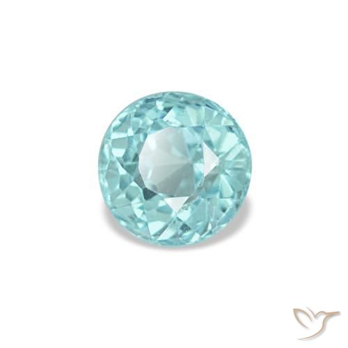 0.33 ct Turquoise Apatite Stone, Natural Apatite in Round Facet Shape for Sale