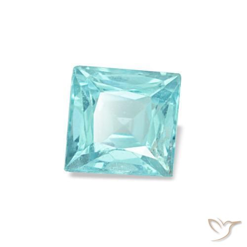 0.59 ct Turquoise Apatite Stone, Natural Apatite in Princess-Cut Shape for Sale