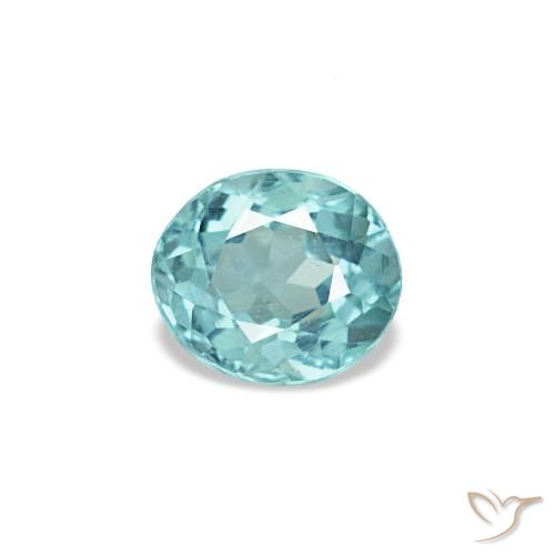 0.23 ct Turquoise Apatite Gemstone, Apatite Gem in Oval Facet Shape for Sale.