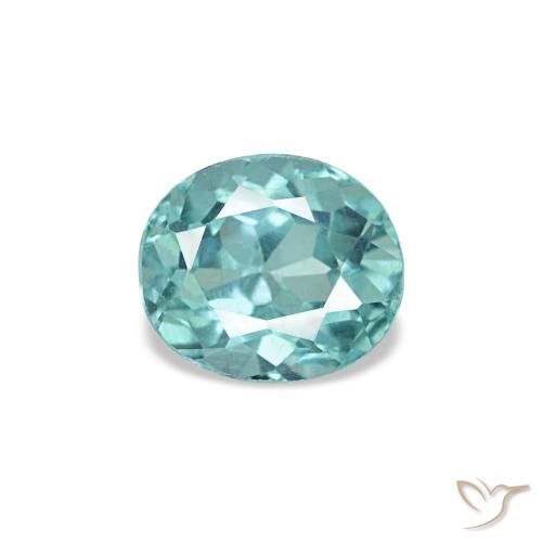 0.33 ct Turquoise Apatite Gemstone, Apatite Gem in Oval Facet Shape for Sale.