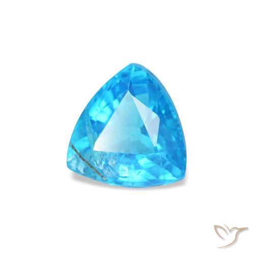 0.34 ct Blue Apatite Stone, Natural Apatite in Trillion Facet Shape for Sale