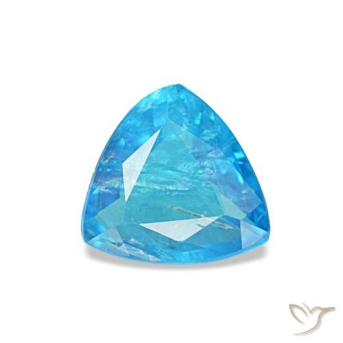 0.49 ct Blue Apatite Gemstone, Apatite Gem in Trillion Facet Shape for Sale.
