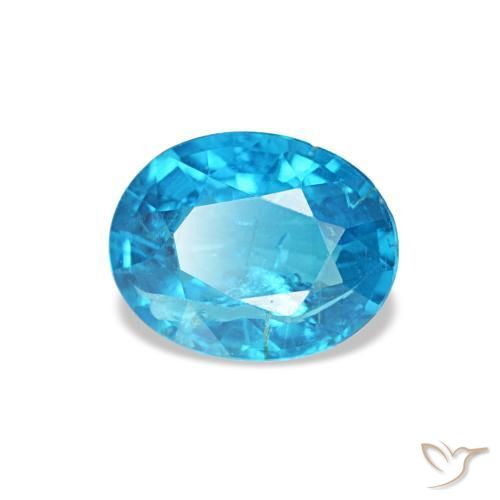 0.54 ct Blue Apatite Stone, Natural Apatite in Oval Facet Shape for Sale