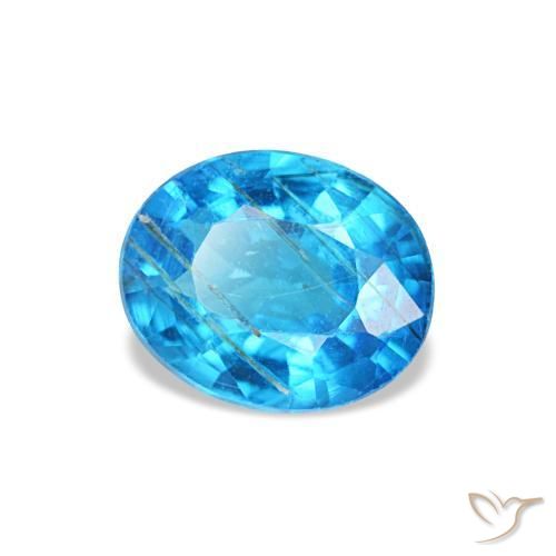 0.44 ct Blue Apatite Stone, Natural Apatite in Oval Facet Shape for Sale