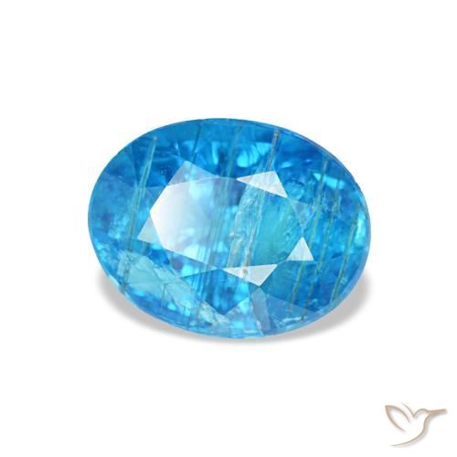 0.79 ct Blue Apatite Stone, Natural Apatite in Oval Facet Shape for Sale