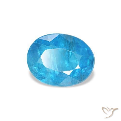 0.51 ct Blue Apatite Stone, Natural Apatite in Oval Facet Shape for Sale