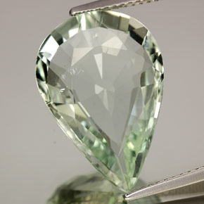 8.70 ct Green Aquamarine Gemstone, Aquamarine Gem in Pear Facet Shape for Sale.