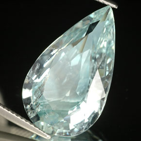 9.85 ct Blue Aquamarine Stone, Natural Aquamarine in Pear Facet Shape for Sale