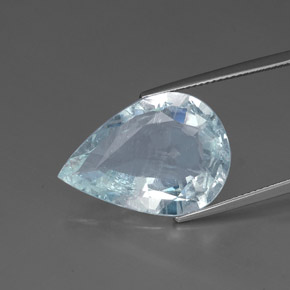 14.24 ct Blue Aquamarine Gemstone, Aquamarine Gem in Pear Facet Shape for Sale.