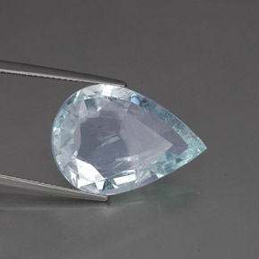 14.24 ct Blue Aquamarine Stone, Natural Aquamarine in Pear Facet Shape for Sale