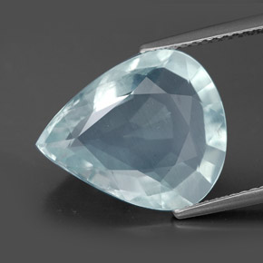 6.72 ct Blue Aquamarine Gemstone, Aquamarine Gem in Pear Facet Shape for Sale.