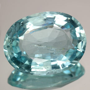 15.48 ct Blue Aquamarine Stone, Natural Aquamarine in Oval Facet Shape for Sale