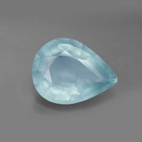 4.33 ct Blue Aquamarine Gemstone, Aquamarine Gem in Pear Facet Shape for Sale.