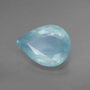 4.33 ct Blue Aquamarine Stone, Natural Aquamarine in Pear Facet Shape for Sale