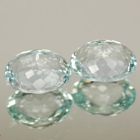Aquamarine Gemstone in 6.7 x 5.4 mm Size for Sale, Aquamarine Stone in Light Green Blue Color
