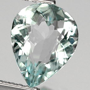 1.41 ct Blue Aquamarine Stone, Natural Aquamarine in Pear Facet Shape for Sale