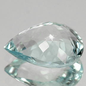 Aquamarine Gemstone in 9.4 x 7.4 mm Size for Sale, Aquamarine Stone in Light Green Blue Color