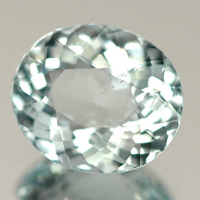 1.50 ct Blue Aquamarine Stone, Natural Aquamarine in Oval Facet Shape for Sale
