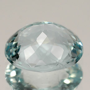 Aquamarine Gemstone in 8.6 x 7.3 mm Size for Sale, Aquamarine Stone in Light Green Blue Color