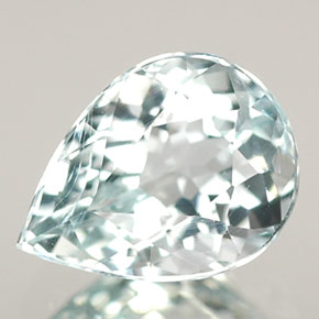 0.74 ct Blue Aquamarine Gemstone, Aquamarine Gem in Pear Facet Shape for Sale.