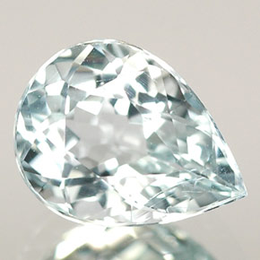 0.74 ct Blue Aquamarine Stone, Natural Aquamarine in Pear Facet Shape for Sale