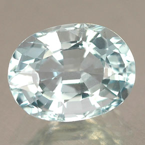 1.30 ct Blue Aquamarine Gemstone, Aquamarine Gem in Oval Facet Shape for Sale.