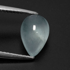 2.06 ct Green Aquamarine Stone, Natural Aquamarine in Pear Cabochon Shape for Sale