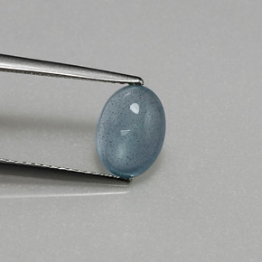 1.86 ct Blue Aquamarine Stone, Natural Aquamarine in Oval Cabochon Shape for Sale