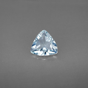 0.81 ct Blue Aquamarine Gemstone, Aquamarine Gem in Trillion Facet Shape for Sale.
