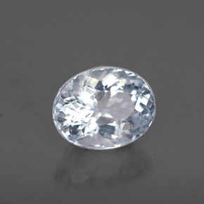 0.91 ct Blue Aquamarine Stone, Natural Aquamarine in Oval Facet Shape for Sale