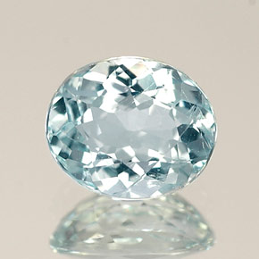 0.76 ct Blue Aquamarine Stone, Natural Aquamarine in Oval Facet Shape for Sale