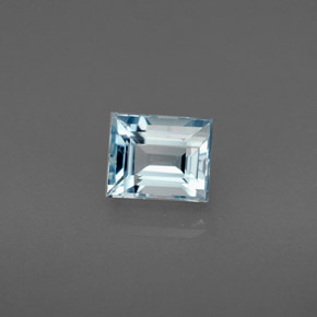 0.86 ct Blue Aquamarine Stone, Natural Aquamarine in Baguette Facet Shape for Sale