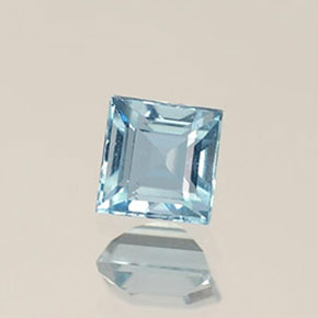 0.29 ct Blue Aquamarine Gemstone, Aquamarine Gem in Square Facet Shape for Sale.