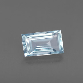 0.57 ct Blue Aquamarine Gemstone, Aquamarine Gem in Baguette Facet Shape for Sale.