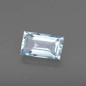 0.57 ct Blue Aquamarine Stone, Natural Aquamarine in Baguette Facet Shape for Sale