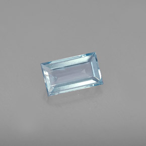 0.68 ct Blue Aquamarine Gemstone, Aquamarine Gem in Baguette Facet Shape for Sale.