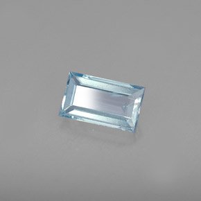0.68 ct Blue Aquamarine Stone, Natural Aquamarine in Baguette Facet Shape for Sale
