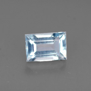 0.61 ct Blue Aquamarine Gemstone, Aquamarine Gem in Baguette Facet Shape for Sale.