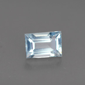 0.61 ct Blue Aquamarine Stone, Natural Aquamarine in Baguette Facet Shape for Sale