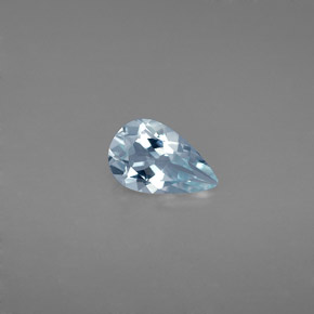 0.59 ct Blue Aquamarine Gemstone, Aquamarine Gem in Pear Facet Shape for Sale.