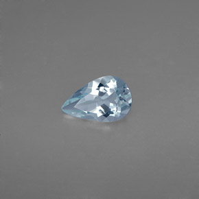 0.59 ct Blue Aquamarine Stone, Natural Aquamarine in Pear Facet Shape for Sale