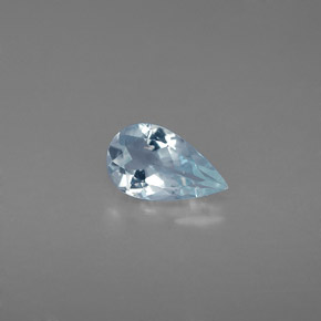 0.66 ct Blue Aquamarine Gemstone, Aquamarine Gem in Pear Facet Shape for Sale.